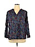 Old Navy Blue Long Sleeve Blouse Size XL - photo 1