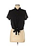 Shinestar 100% Polyester Black Short Sleeve Blouse Size M - photo 1