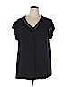 Buffalo 100% Viscose Black Short Sleeve Blouse Size XL - photo 1