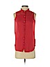 H&M 100% Polyester Red Sleeveless Button-Down Shirt Size XS - photo 1