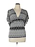Jennifer Lopez Black Short Sleeve Blouse Size XL (petite) - photo 1