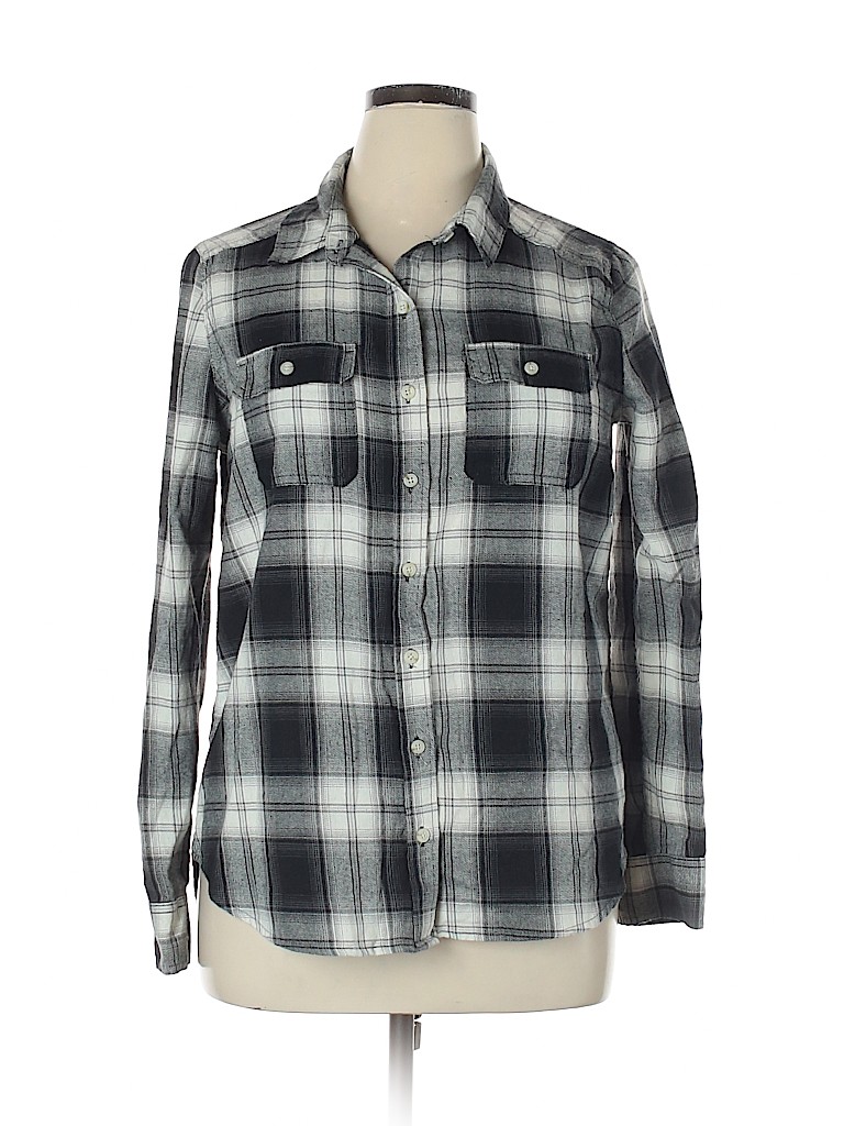 Mossimo Gray Long Sleeve Button-Down Shirt Size XL - photo 1