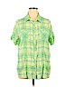 Just My Style Green Short Sleeve Button-Down Shirt Size 2X - photo 1