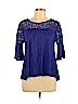 a.n.a. A New Approach 100% Rayon Purple 3/4 Sleeve Top Size L (petite) - photo 1
