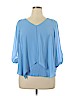 Iz Byer 100% Polyester Blue 3/4 Sleeve Blouse Size XL - photo 1