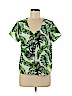Moa Moa 100% Polyester Green Short Sleeve Blouse Size M - photo 1