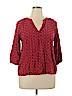 SONOMA life + style Plus 100% Polyester Red 3/4 Sleeve Blouse Size XL - photo 1