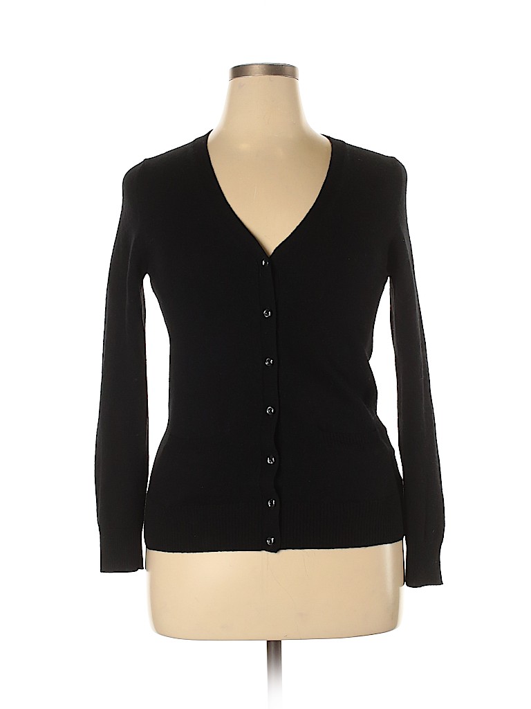 Lord & Taylor 100% Merino Wool Black Wool Cardigan Size XL - photo 1