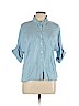Copper Key 100% Tencel Blue 3/4 Sleeve Button-Down Shirt Size L - photo 1