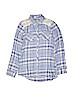 Justice Blue Long Sleeve Button-Down Shirt Size 16 - photo 1