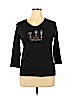 Cactus Bay Apparel Inc. by Lynee 100% Cotton Black 3/4 Sleeve T-Shirt Size XL - photo 1