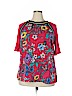 Lane Bryant 100% Polyester Red Short Sleeve Blouse Size 20 - photo 1