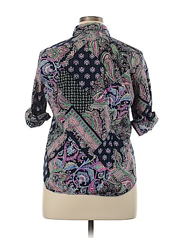 Lauren by Ralph Lauren 3/4 Sleeve Button-Down Shirt (view 2)
