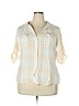 Lafayette 148 New York White Short Sleeve Button-Down Shirt Size 18 - photo 1