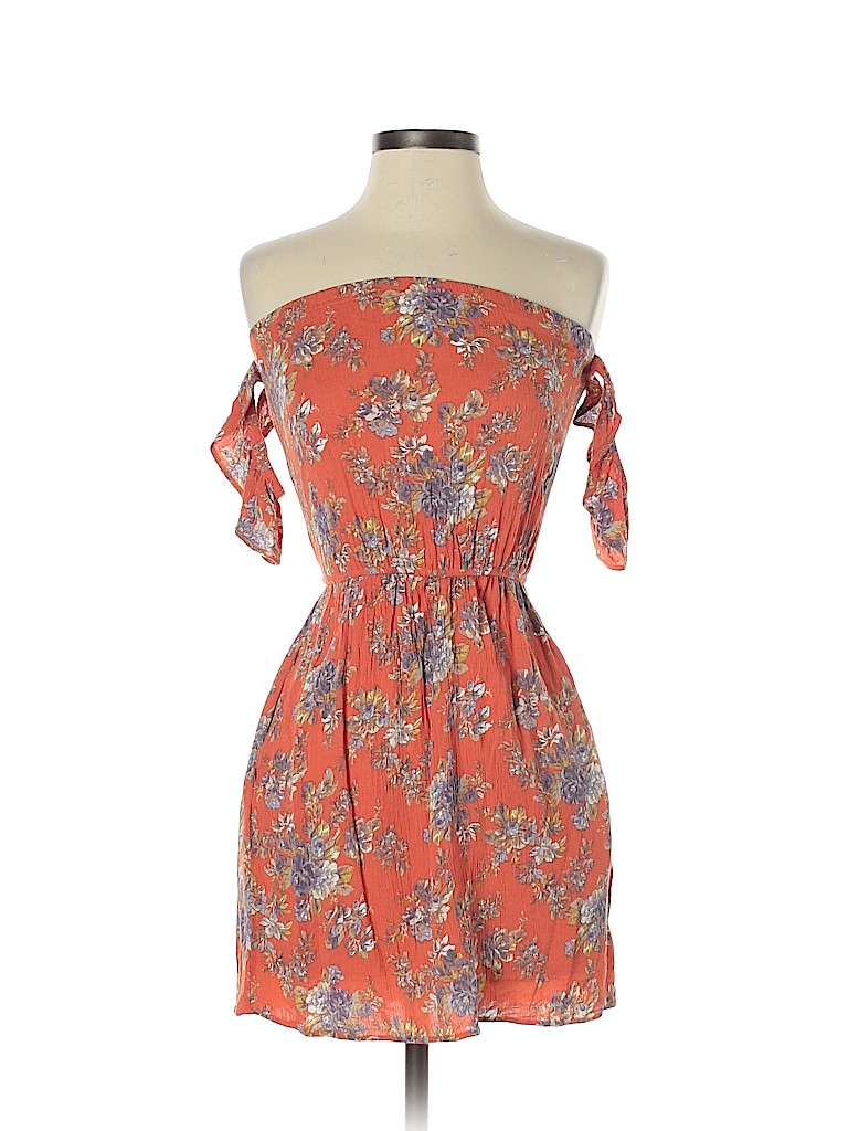 American Eagle Outfitters 100% Viscose Orange Casual Dress Size XXS - photo 1