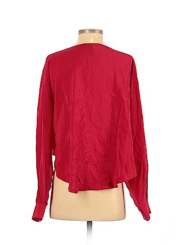 BCBGMAXAZRIA Long Sleeve Silk Top (view 2)