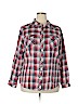 Torrid 100% Cotton Red Long Sleeve Button-Down Shirt Size 2X Plus (2) - photo 1