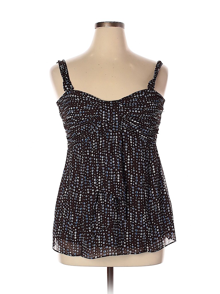 Nine West 100% Polyester Brown Sleeveless Blouse Size 14 - photo 1