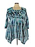 Style&Co 100% Polyester Blue 3/4 Sleeve Top Size 3X - photo 1