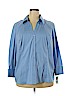 INC International Concepts Blue Long Sleeve Button-Down Shirt Size 20 - photo 1