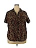 White Stag Brown Short Sleeve Button-Down Shirt Size 2X - photo 1