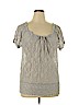 INC International Concepts Gray Short Sleeve Top Size XL - photo 1