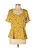Monteau Yellow Short Sleeve Blouse Size L - photo 1