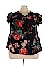 Shein 100% Polyester Black Short Sleeve Blouse Size 3X - photo 1