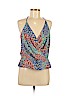 Trina Turk Blue Sleeveless Silk Top Size 6 - photo 1