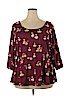 Isabel + Alice Burgundy 3/4 Sleeve Top Size 2X - photo 1