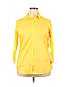Lands' End Yellow 3/4 Sleeve Button-Down Shirt Size 18 - photo 1
