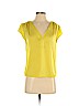 H&M 100% Polyester Yellow Short Sleeve Blouse Size 2 - photo 1
