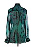 Hale Bob 100% Silk Teal Long Sleeve Silk Top Size S - photo 2