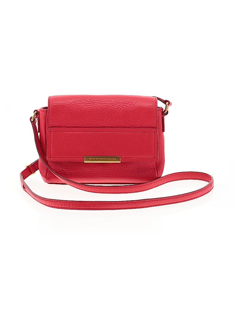 Marc by Marc Jacobs 100% Leather Solid Red Leather Crossbody Bag One
