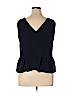 Ann Taylor LOFT 100% Rayon Blue Sleeveless Top Size XL - photo 2