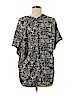 Lush 100% Polyester Black Short Sleeve Blouse Size M - photo 2