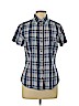 H&M 100% Cotton Blue Short Sleeve Button-Down Shirt Size 12 - photo 1