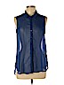 H&M 100% Polyester Blue Sleeveless Blouse Size 12 - photo 1