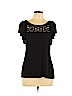 BCBGMAXAZRIA 100% Rayon Black Short Sleeve Top Size L - photo 1