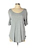 H&M 100% Viscose Gray Short Sleeve Top Size L - photo 1