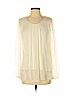 Cosmo 100% Silk Ivory Long Sleeve Silk Top Size S - photo 1