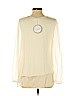 Cosmo 100% Silk Ivory Long Sleeve Silk Top Size S - photo 2