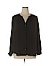 H&M 100% Polyester Black Long Sleeve Blouse Size 14 - photo 1