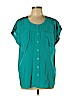 Van Heusen Blue Short Sleeve Blouse Size XL - photo 1