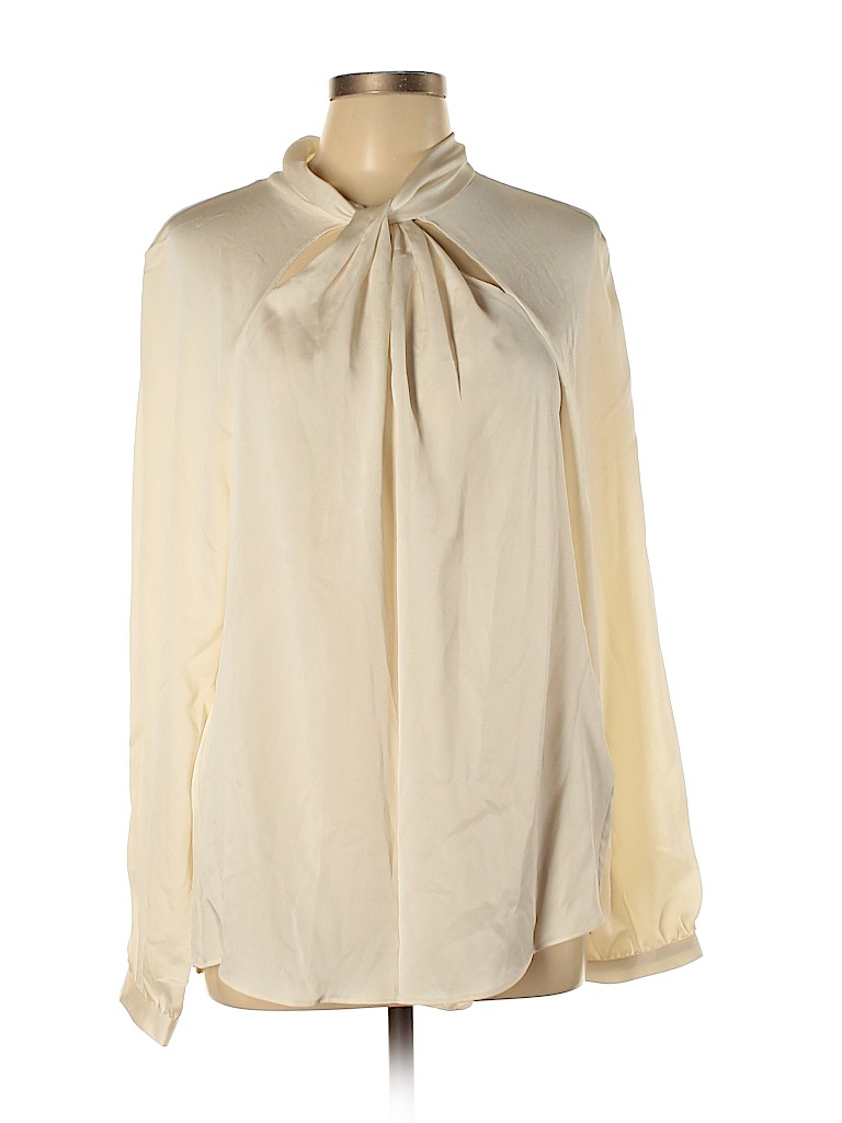 Banana Republic Factory Store 100% Polyester Ivory Long Sleeve Blouse Size XL - photo 1