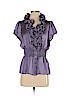 BCX 100% Polyester Purple Short Sleeve Blouse Size XL - photo 1