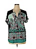 Dana Buchman 100% Polyester Black Short Sleeve Top Size XL - photo 1