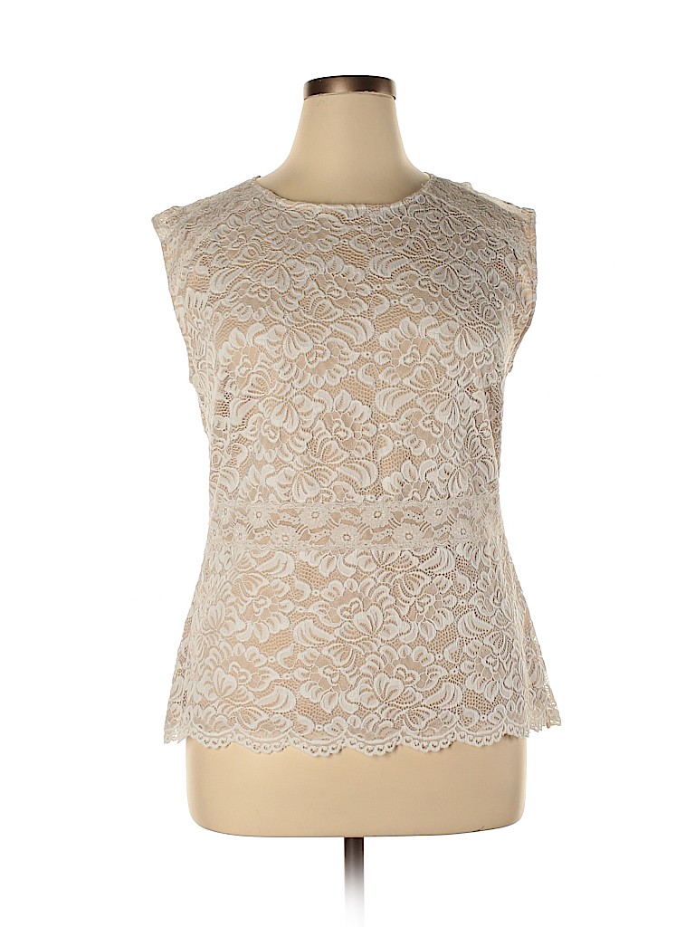 New York & Company White Short Sleeve Blouse Size XL - photo 1