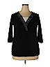 Lane Bryant 100% Cotton Black 3/4 Sleeve Top Size 18 - 20 Plus - photo 1