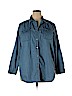 Avenue 100% Cotton Blue Long Sleeve Button-Down Shirt Size 18 - 20 Plus - photo 1